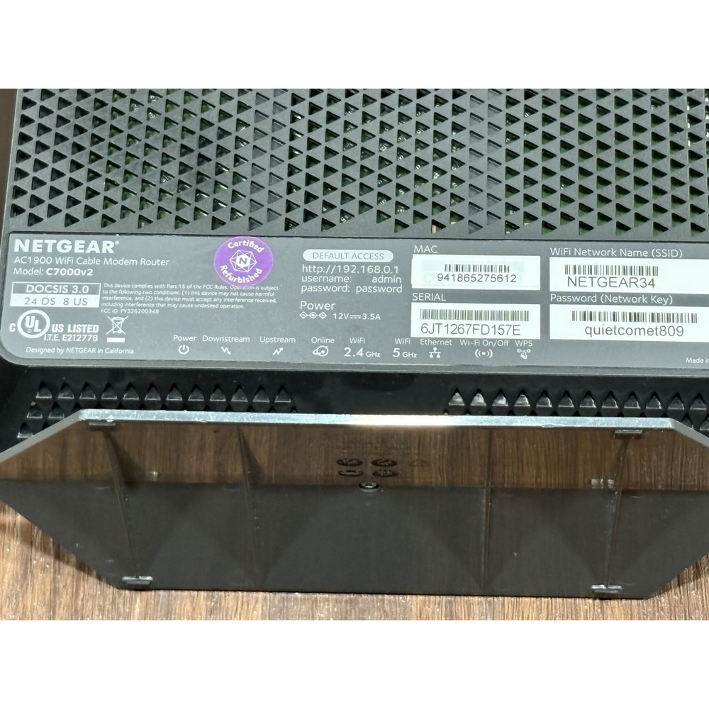 NETGEAR Nighthawk DOCSIS 3.0 Cable Modem Router C7000v2 - Picture 13 of 15